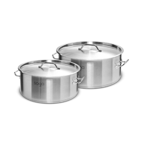 SOGA Stock Pot 9L 17L Top Grade Thick Stainless Steel Stockpot 18/10
