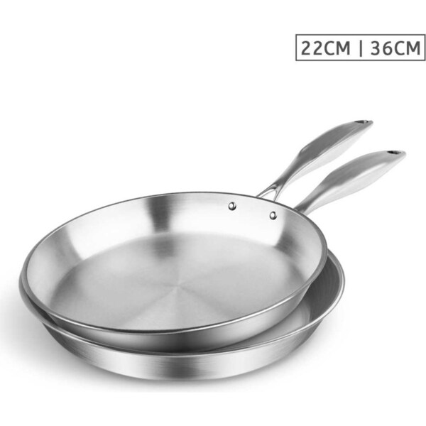 SOGA Stainless Steel Fry Pan 22cm 36cm Frying Pan Top Grade Induction Cooking