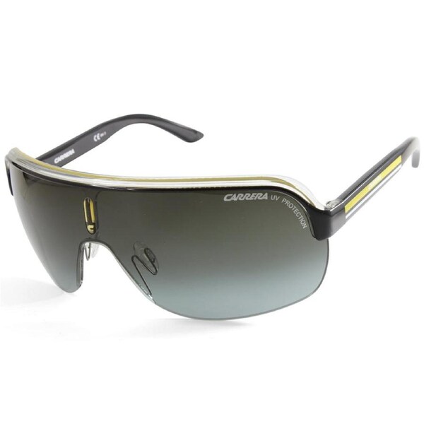 Carrera Topcar 1 Shiny Black & Yellow/Grey Gradient Unisex Shield Sunglasses KBN-PT