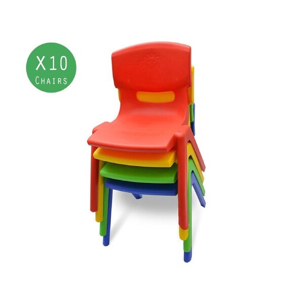 10x New Kids Plastic Chair in Mixed Colours Up to 100KG