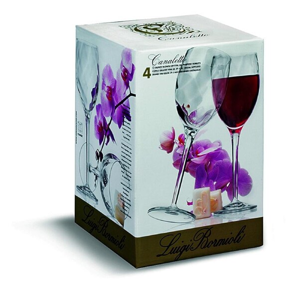 Luigi Bormioli Set 4 Canaletto Grand Vini Red Wine Glasses 380ml