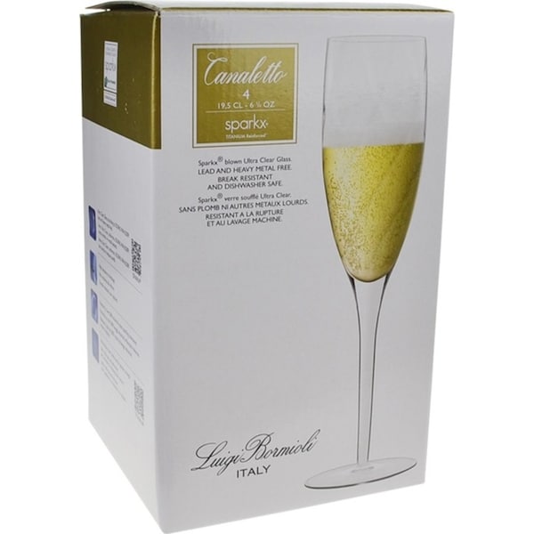 Luigi Bormioli Set 4 Canaletto Champagne Glasses 195ml