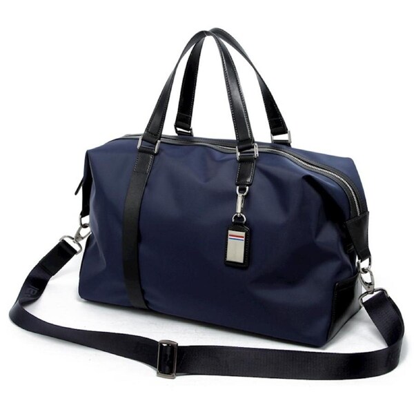 Bopai Luxury Business Style Leather & Microfibre Duffel Bag Waterproof Luggage Bag Crossbody Travel Bag B1732 Blue