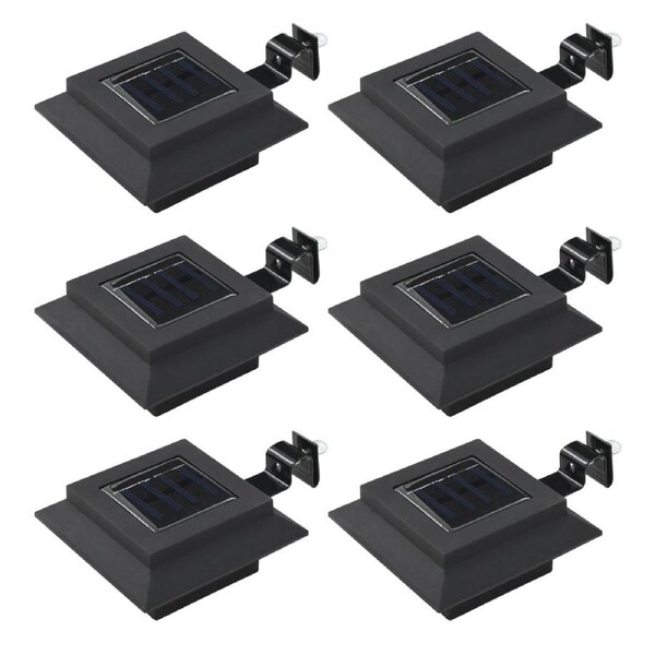 Outdoor Solar Lamps 6 pcs LED Square 12 cm Black vidaXL