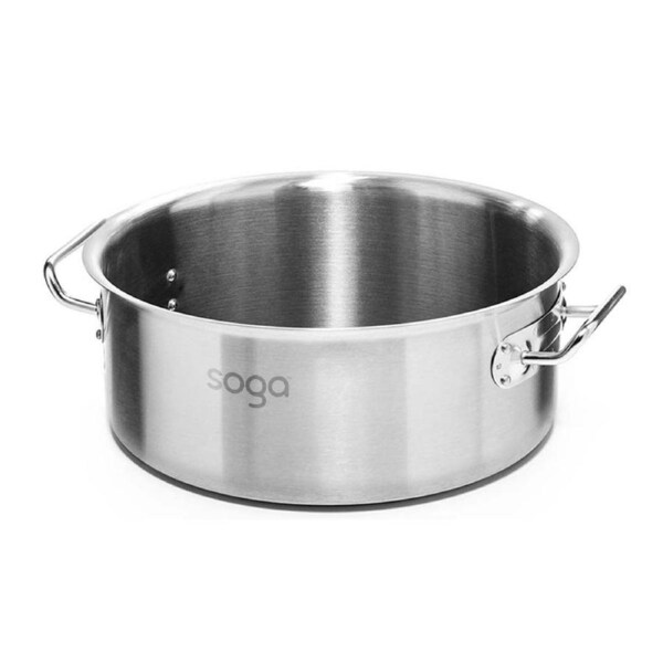 SOGA Stock Pot Thick Stainless Steel Without Lid 17L 18/10