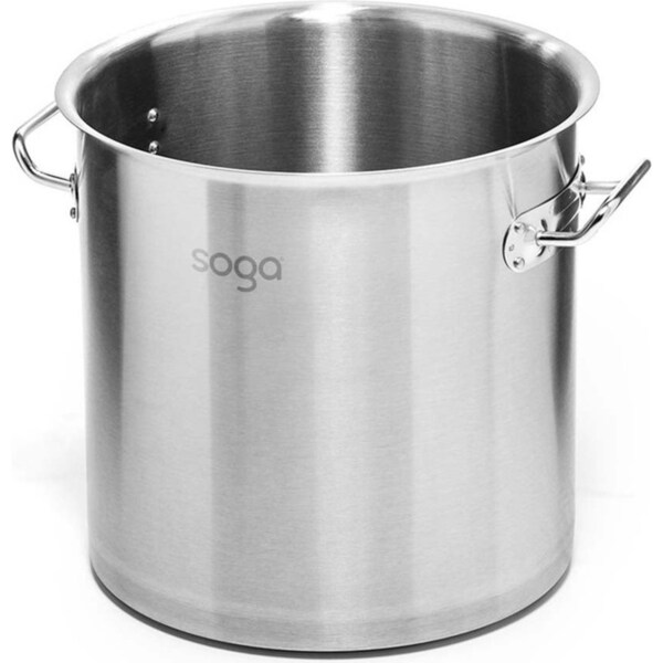 SOGA Stock Pot 17L Top Grade Thick Stainless Steel Stockpot 18/10 Without Lid
