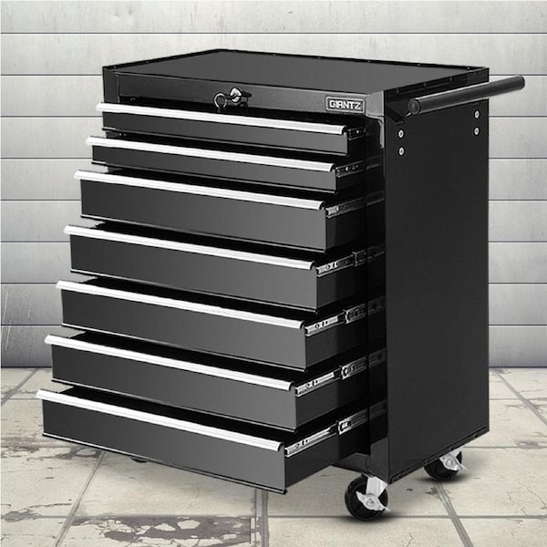 Giantz Tool Chest Trolley 7 Drawers Toolbox Storage Garage Black
