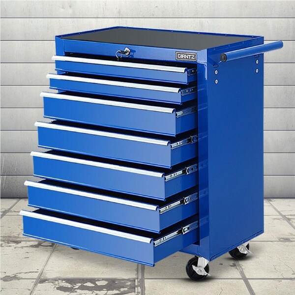 Giantz Tool Chest Trolley 7 Drawers Toolbox Storage Garage Blue