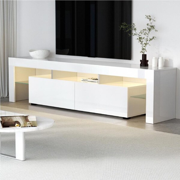 189cm Artiss TV Unit Entertainment TV Cabinet LED White Elo