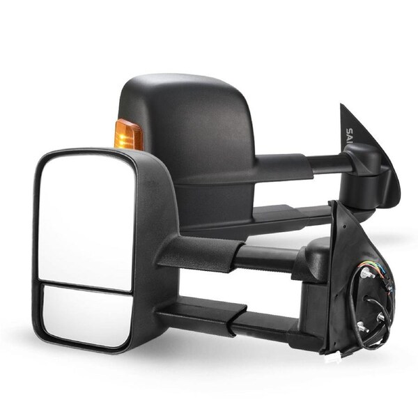 SAN HIMA Pair Extendable Towing Mirrors for Toyota Hilux 2005-2015 BLACK