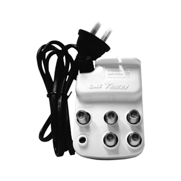 KINGRAY SA164F 4Way 'F' Splitter Amplifier TV Signal Booster Noise Figure 6Db Typical 4WAY