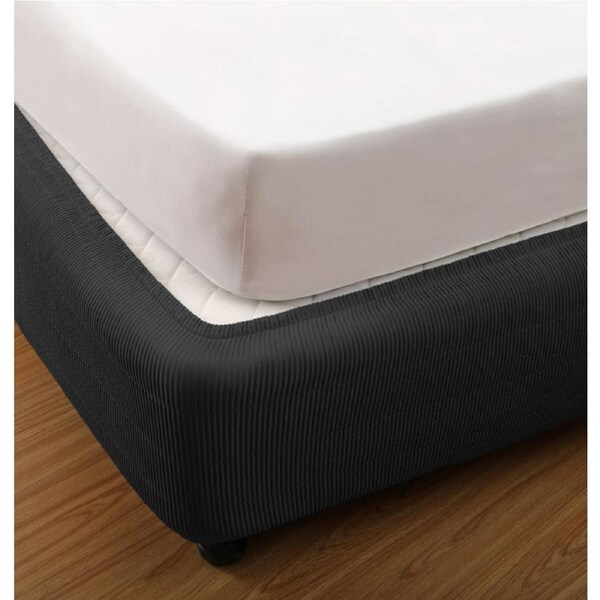 Ramesses Elastic Fitted Valance Box Spring Cover Bed Skirt Double / Black