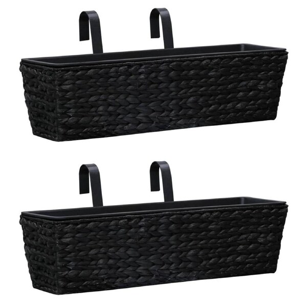 Planters 2 pcs Water Hyacinth Black vidaXL