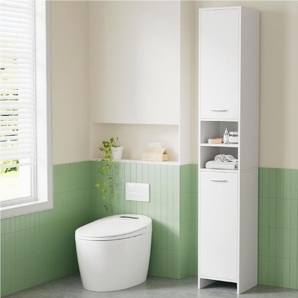 185cm Artiss Bathroom Storage Cabinet Storage White
