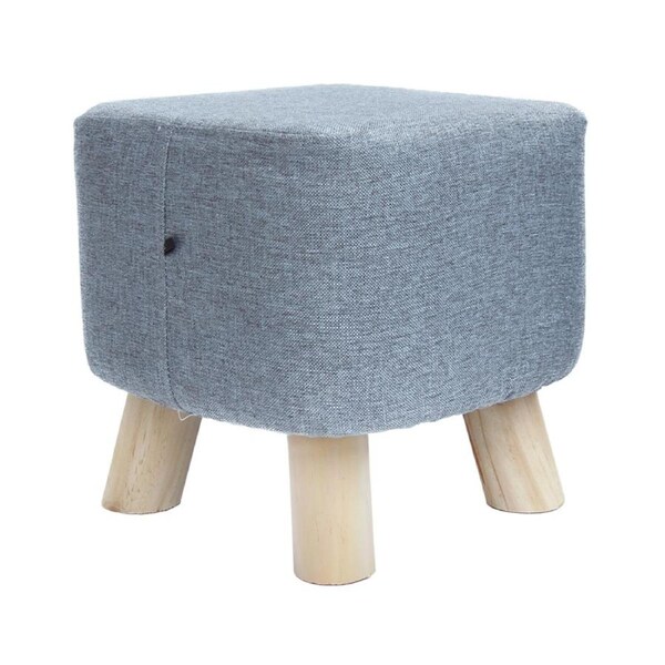 Fabric Ottoman Foot Stool Rest Pouffe Footstool Wood Storage Padded Seat