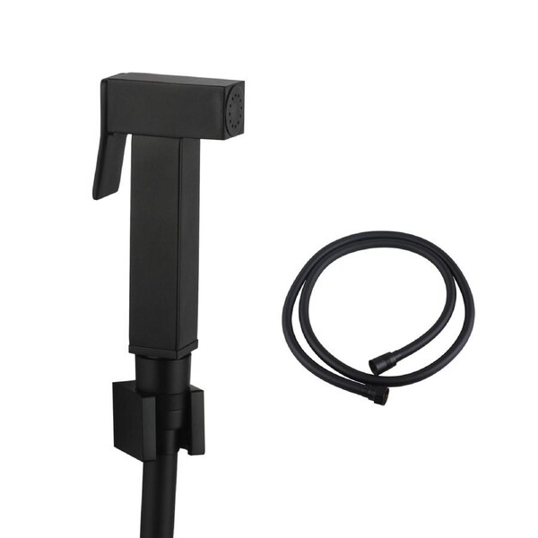ACA Brass Square Black Toilet Bidet Spray Kit with 1.2m PVC Hose