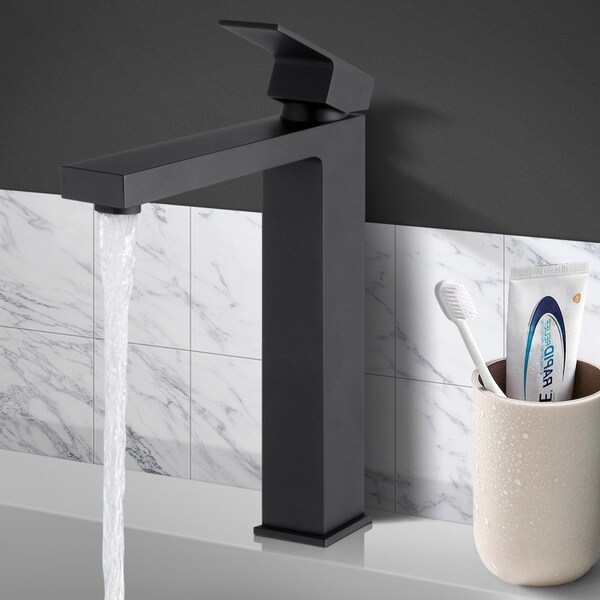 ACA Square Black Bathroom Taps Tall Basin Mixer Tap Tapware Faucet Sink WELS