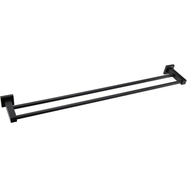 ACA Bathroom Square Double Towel Rack Towel Rail Black 800mm