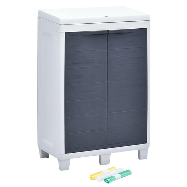 Garden Dustbin with 3 Bags Dark Grey 65x38x102 cm vidaXL