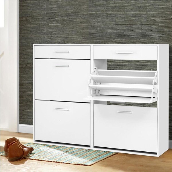 36 Pairs Artiss Shoe Rack Cabinet Adjustable Shelves White Sara