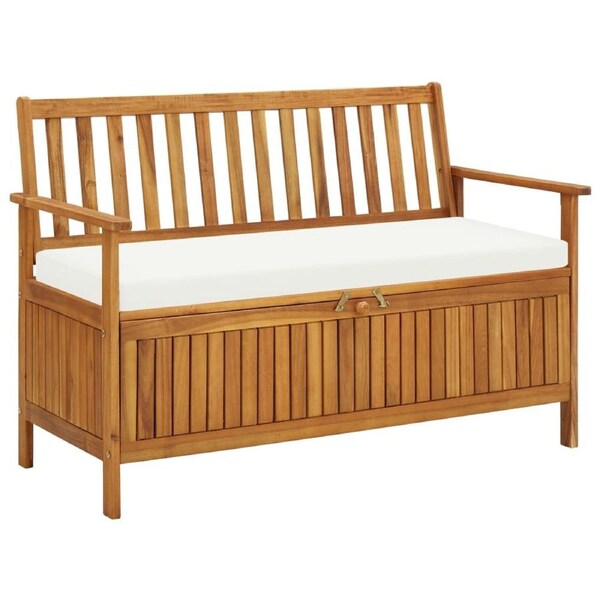 Garden Storage Bench Solid Acacia Wood 120x63x84 cm vidaXL