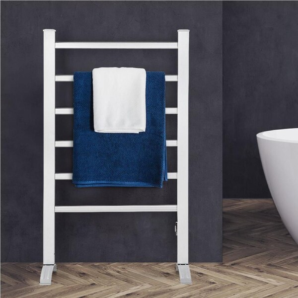 Devanti 6 Bars Electric Heated Towel Rail Rack with Timer Clothes Dry Warmer