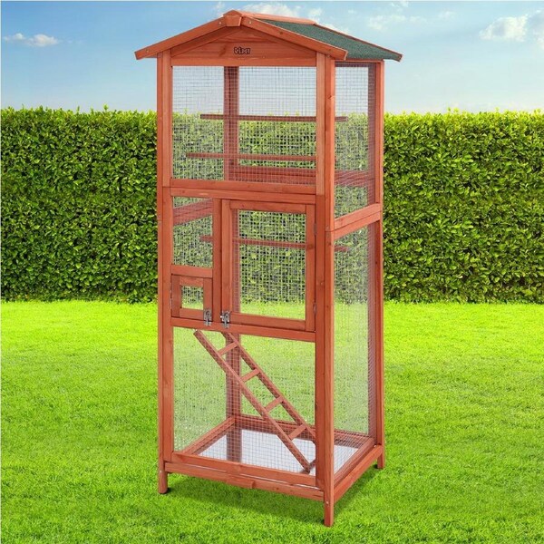 72cm x 60cm x 168cm i.Pet Bird Cage Pet Cages Large Aviary Parrot Carrier Travel Canary Wooden XL