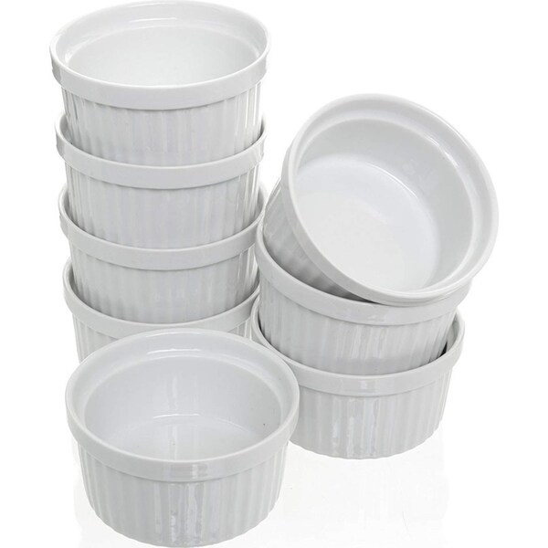 Trenton White Porcelain Ramekin Dishes 9cm - Pack of 8