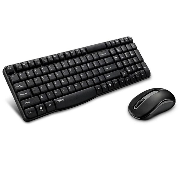 Rapoo X1800S 2.4GHz Wireless Optical Keyboard Mouse Combo Black Nano Receiver [X1800S Black]