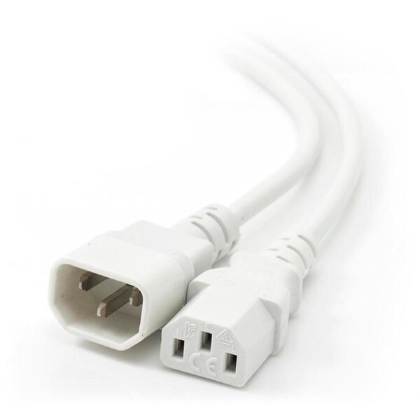 Alogic 3m IEC C13 to IEC C14 Computer Power Extension Cord Male to Female White [MF-C13C14-03-WH]