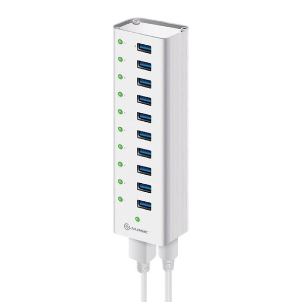 Alogic 10 Port USB Hub with USB Charging - Includes Power Adapter - Prime Series [VPLU3H10AP]