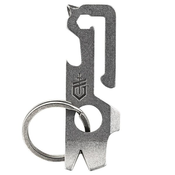 GERBER MULLET - STONEWASH STAINLESS STEEL SOLID MULTI KEYCHAIN TOOL