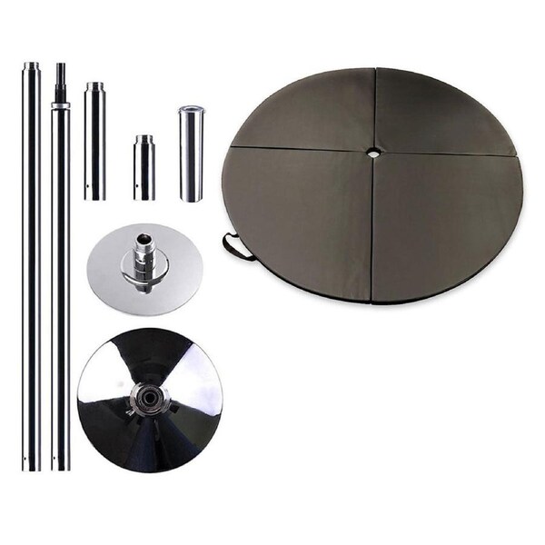 Portable Pole Dancing Set Dancing Pole with 160cm Dancing Mat - Black