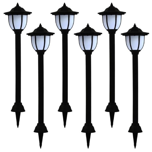 Outdoor Solar Lamps 6 pcs LED Black vidaXL