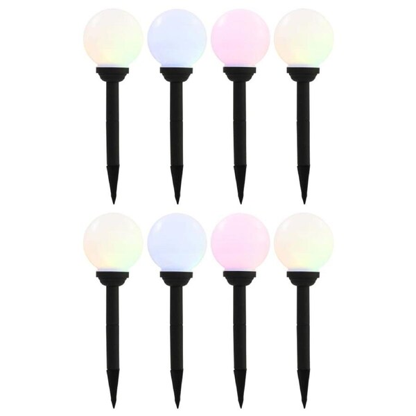 Outdoor Solar Lamps 8 pcs LED Spherical 15 cm RGB vidaXL