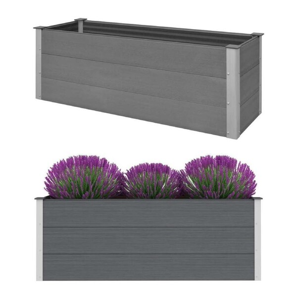 Garden Raised Bed WPC 150x50x54 cm Grey vidaXL