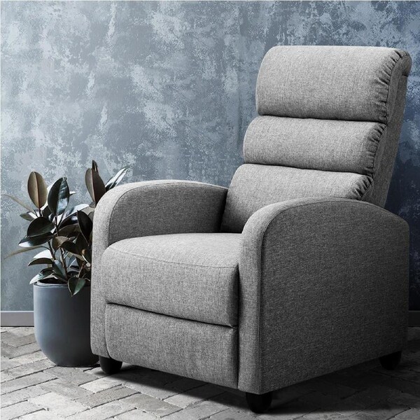1x Artiss Recliner Chair Lounge Sofa Grey