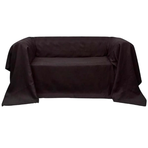 Micro-suede Couch Slipcover Brown 210 x 280 cm vidaXL