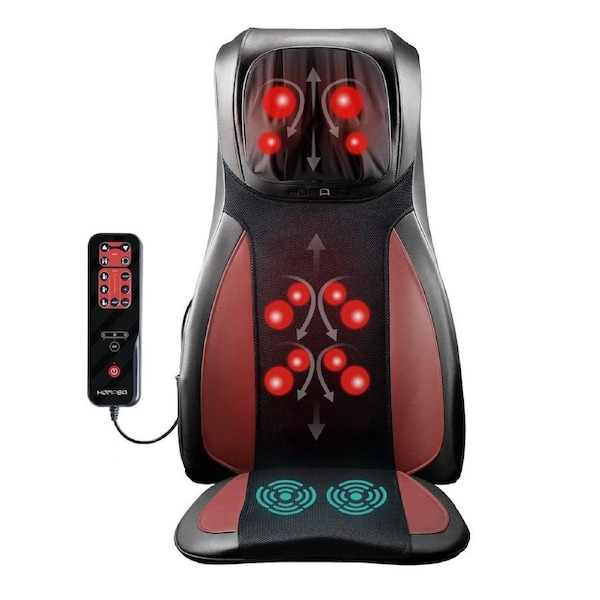 Full Body Neck Back Massager Shiatsu Massage Chair Car Seat Cushion Red