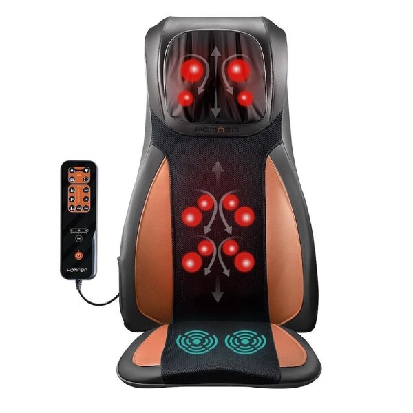 Full Body Neck Back Massager Shiatsu Massage Chair Car Seat Cushion Orange