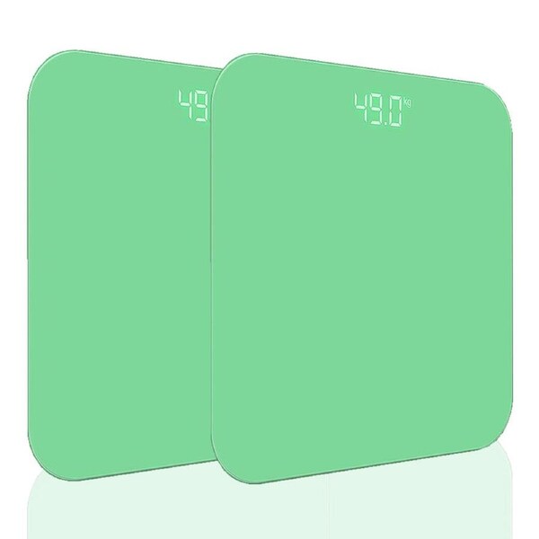 SOGA 2X 180kg Digital Fitness Weight Bathroom Gym Body Glass LCD Electronic Scales Green