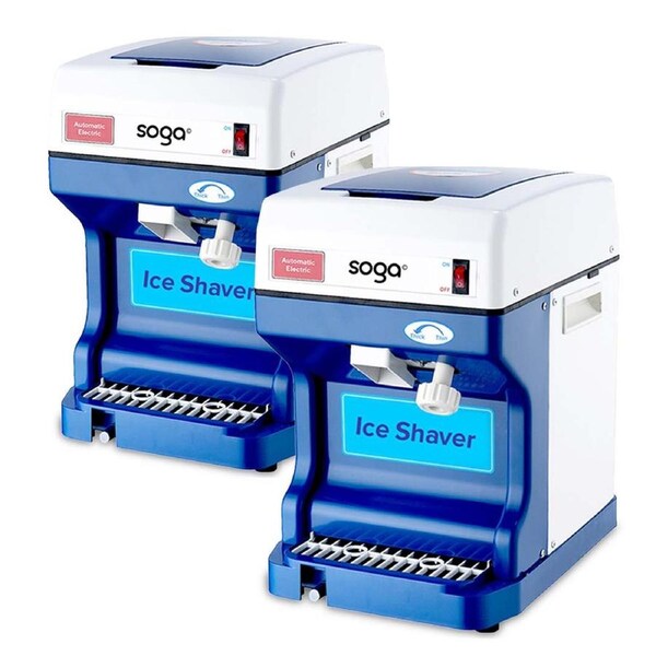 SOGA 2X Commercial Electric Stainless Steel Ice Crusher Slicer 120KG/h