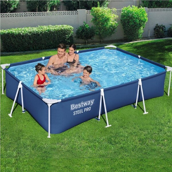 300x201x66cm Bestway Swimming Pool Steel Frame Above Ground Pools w/ Filter Pump 3300L