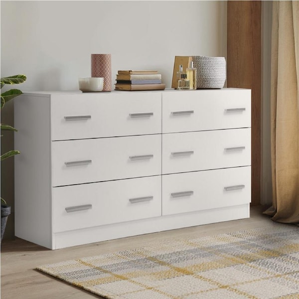 6 Chest of Drawers Artiss Storage Cabinet - VEDA White