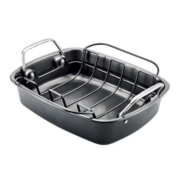 Baccarat Gourmet Non-Stick Carbon Steel Roaster with Rack 40X34X9.5cm