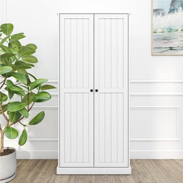 Hamptons 2 Door Broom Multipurpose Cupboard