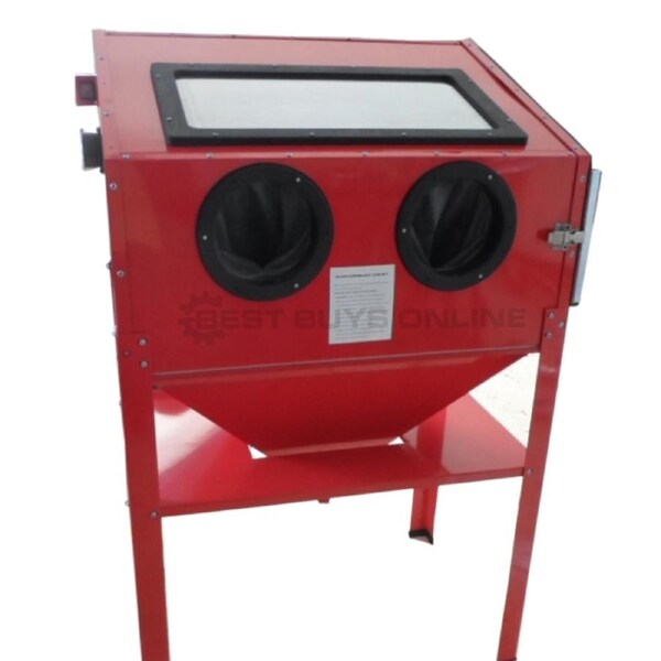 New Sandblasting Cabinet Workshop Grit Garnet 220 Litre With Light