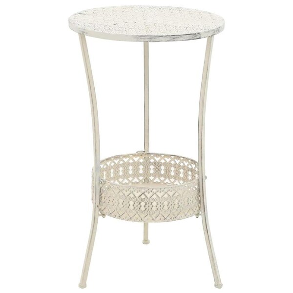 Bistro Table Vintage Style Round Metal 40x70 cm White vidaXL