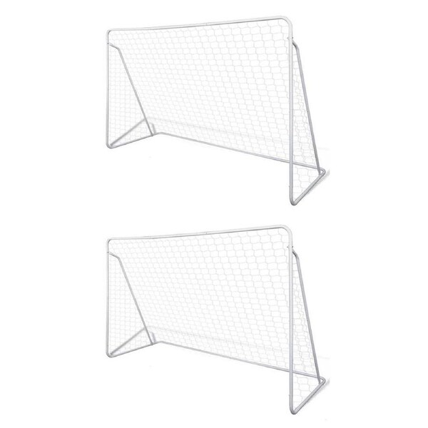 Football Goal Nets Steel 2 pcs 240x90x150 cm vidaXL