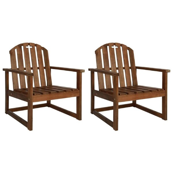 Garden Sofa Chairs 2 pcs Solid Acacia Wood vidaXL